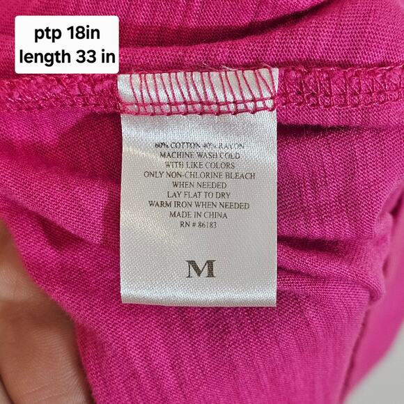 Y2K Capellis Women Short Sleeve Belted Tunic Size Medium Pink Beachy Boho Preppy - Picture 4 of 4